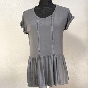 American Eagle Outfitters Soft & Sexy Gray Peplum Top XS